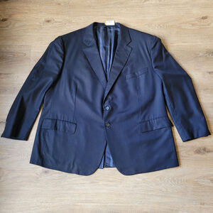 Brooks Brothers Men's Golden Fleece Wool Suit Black Blue Custom Measurements